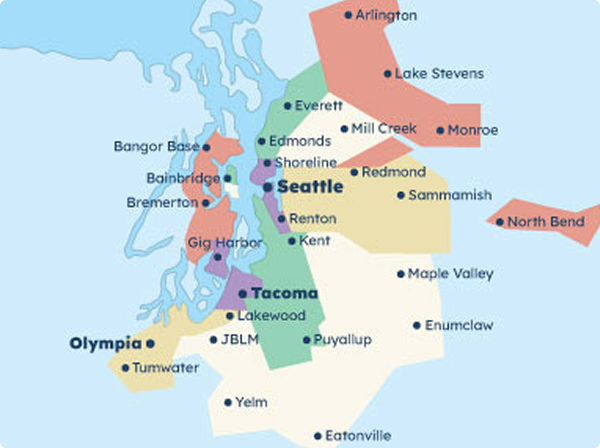 Seattle Area Delivery Map